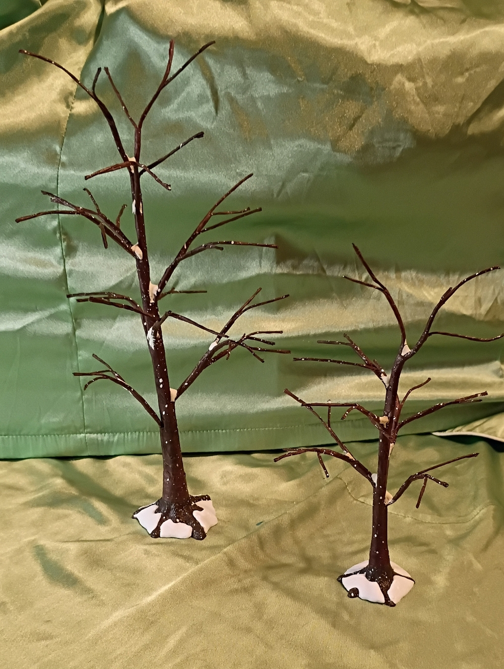 Department 56 Bare Branch Trees Set of 2 Winter Village Trees 11” & 8”
